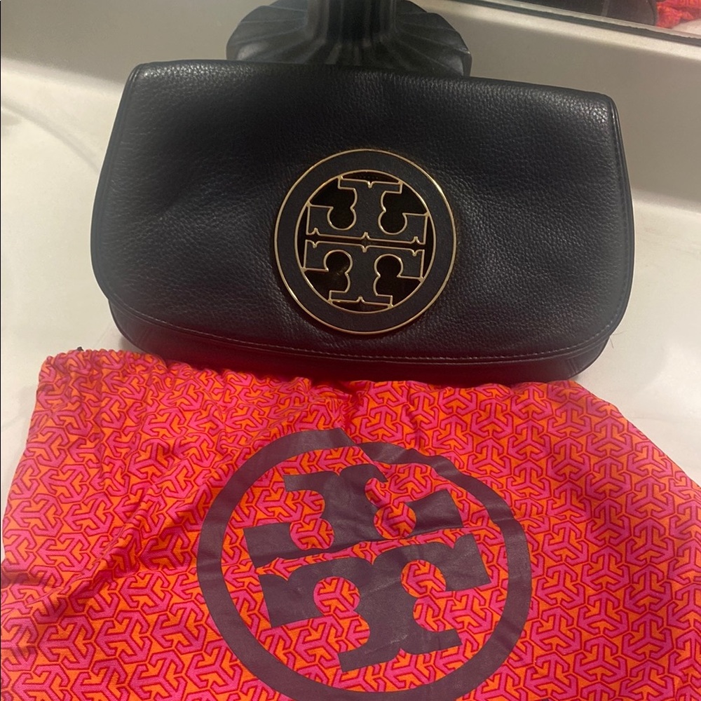 Tory Burch Black Leather Clutch